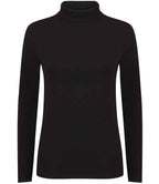 SF Clothing Ladies Feel Good Stretch Roll Neck T-Shirt | Black