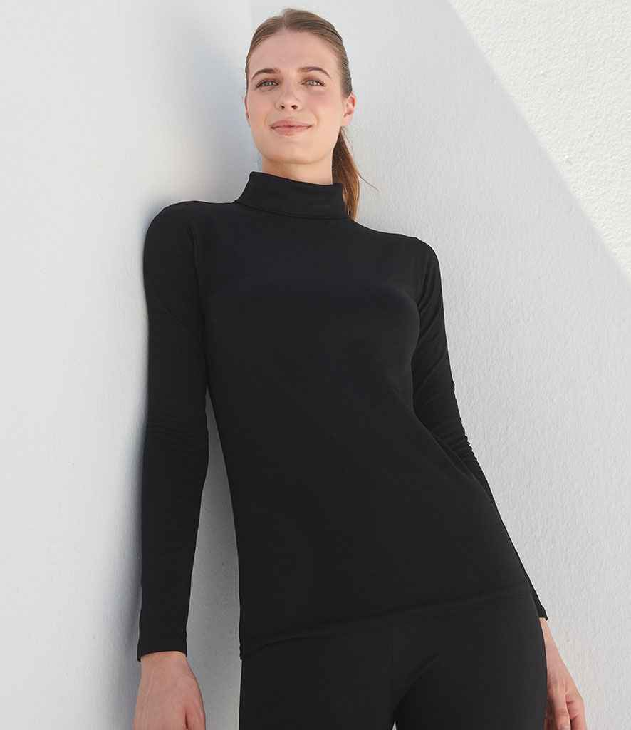 SF Clothing Ladies Feel Good Stretch Roll Neck T-Shirt | Black