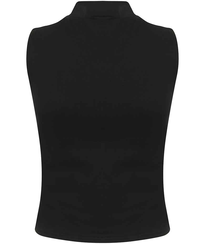 SF Clothing Ladies High Neck Crop Vest | Black