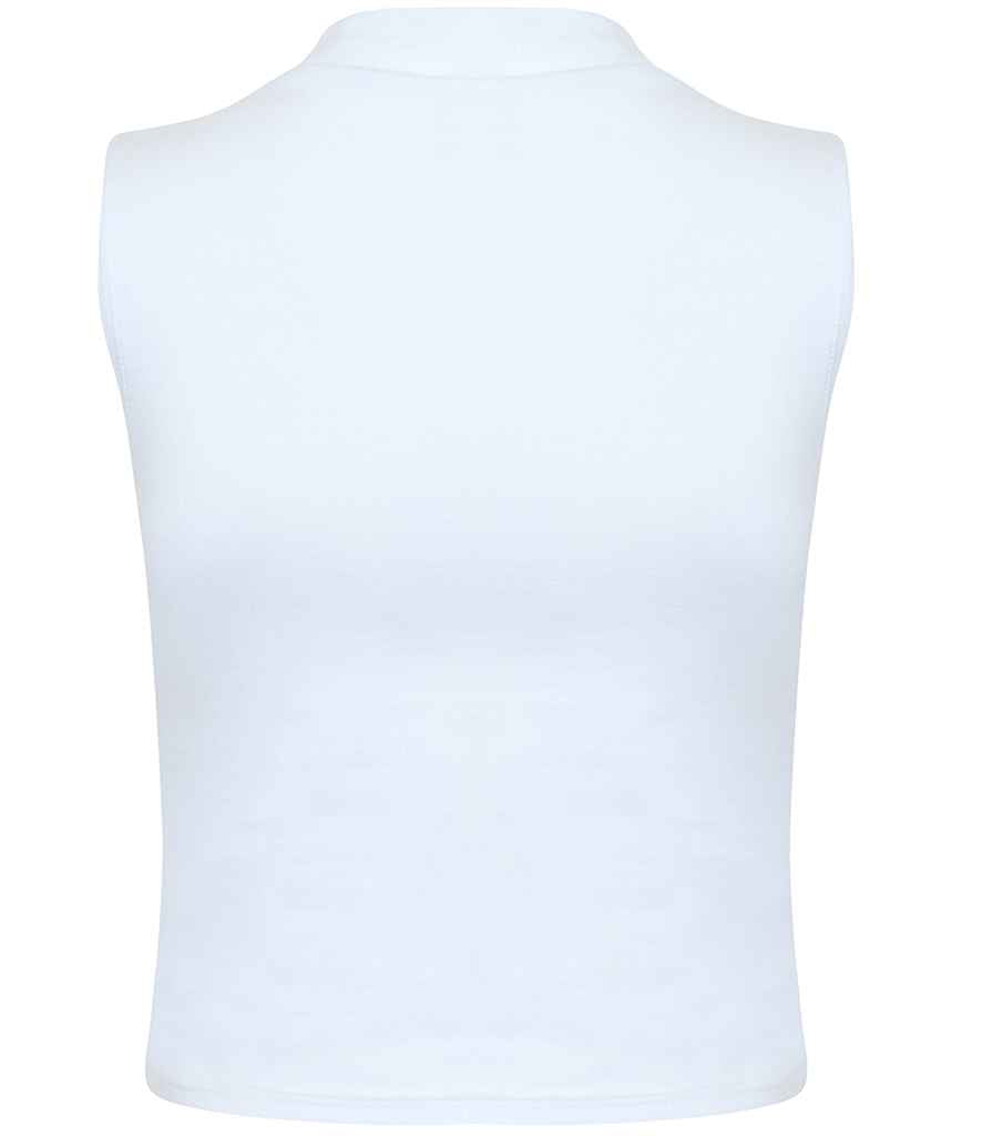 SF Clothing Ladies High Neck Crop Vest | White
