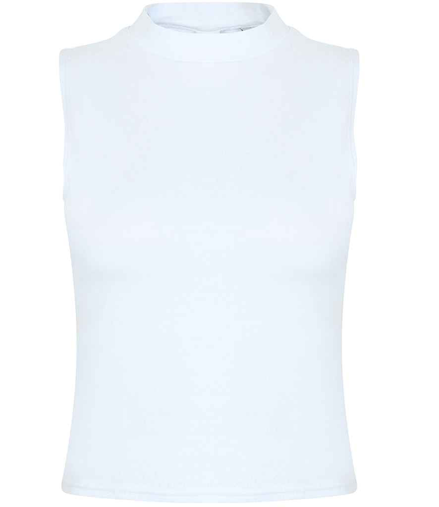 SF Clothing Ladies High Neck Crop Vest | White
