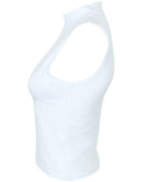 SF Clothing Ladies High Neck Crop Vest | White