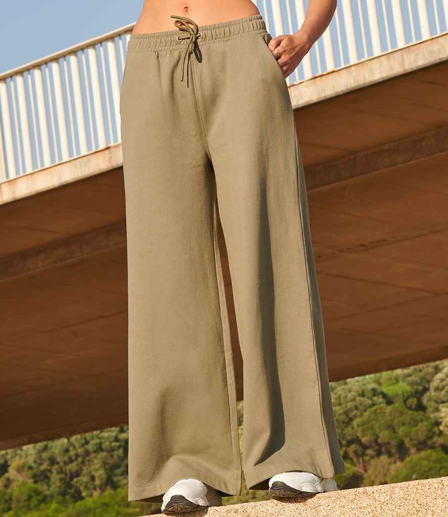SF Clothing Ladies Sustainable Fashion Wide Leg Joggers | Khaki