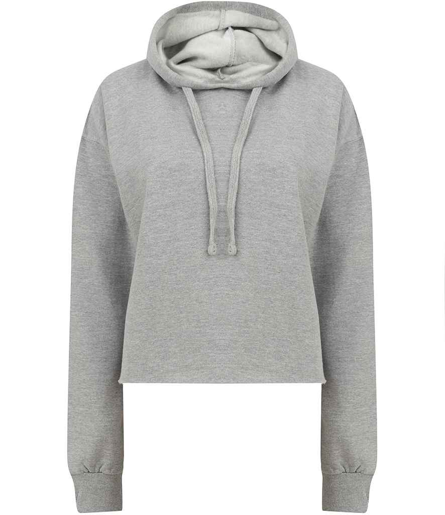 SF Clothing Ladies Cropped Slounge Hoodie | Heather Grey