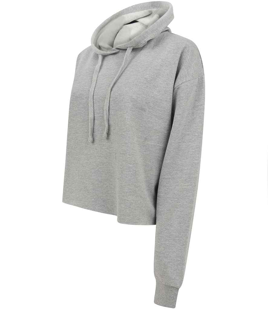SF Clothing Ladies Cropped Slounge Hoodie | Heather Grey