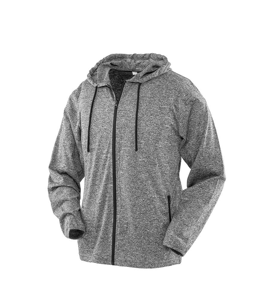 Spiro Ladies Hooded T-Shirt Jacket | Marl Grey