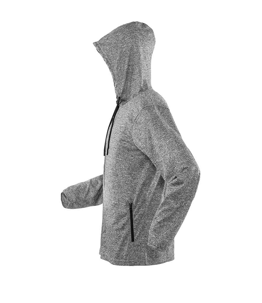 Spiro Ladies Hooded T-Shirt Jacket | Marl Grey