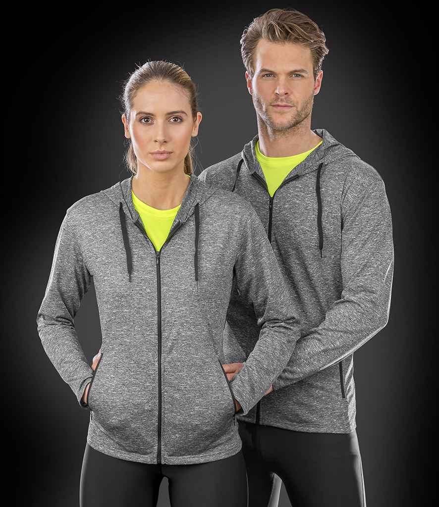 Spiro Hooded T-Shirt Jacket | Marl Grey