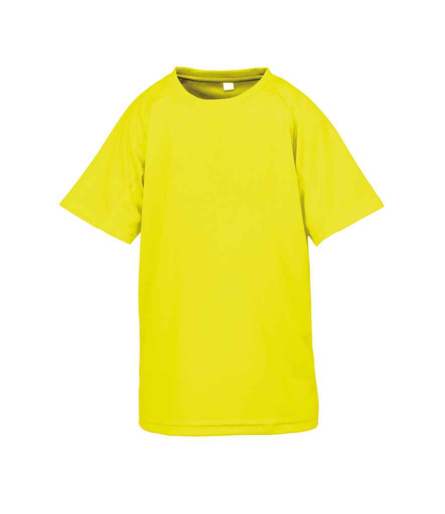 Spiro Kids Impact Performance Aircool T-Shirt | Flo Yellow