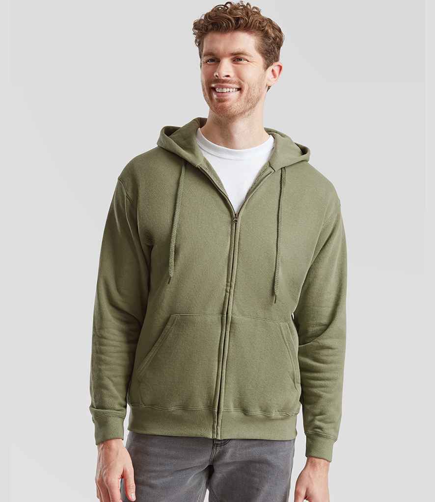 Fruit of the Loom Classic Zip Hooded Sweatshirt with Front Pockets and Adjustable Drawstring Hood