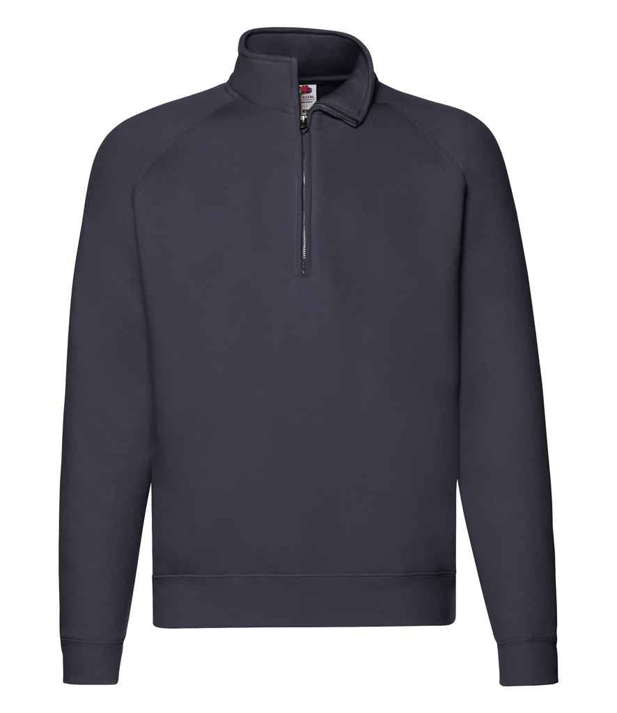Fruit of the Loom Premium Zip Neck Sweatshirt with Classic Comfort and Durable Fabric