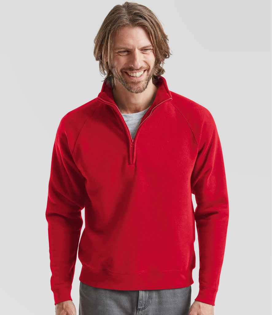 Fruit of the Loom Premium Zip Neck Sweatshirt with Classic Comfort and Durable Fabric