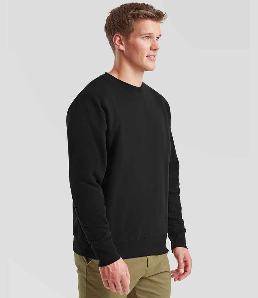 Fruit of the Loom Premium Drop Shoulder Sweatshirt in Classic, Royal, Navy, and Black Colors