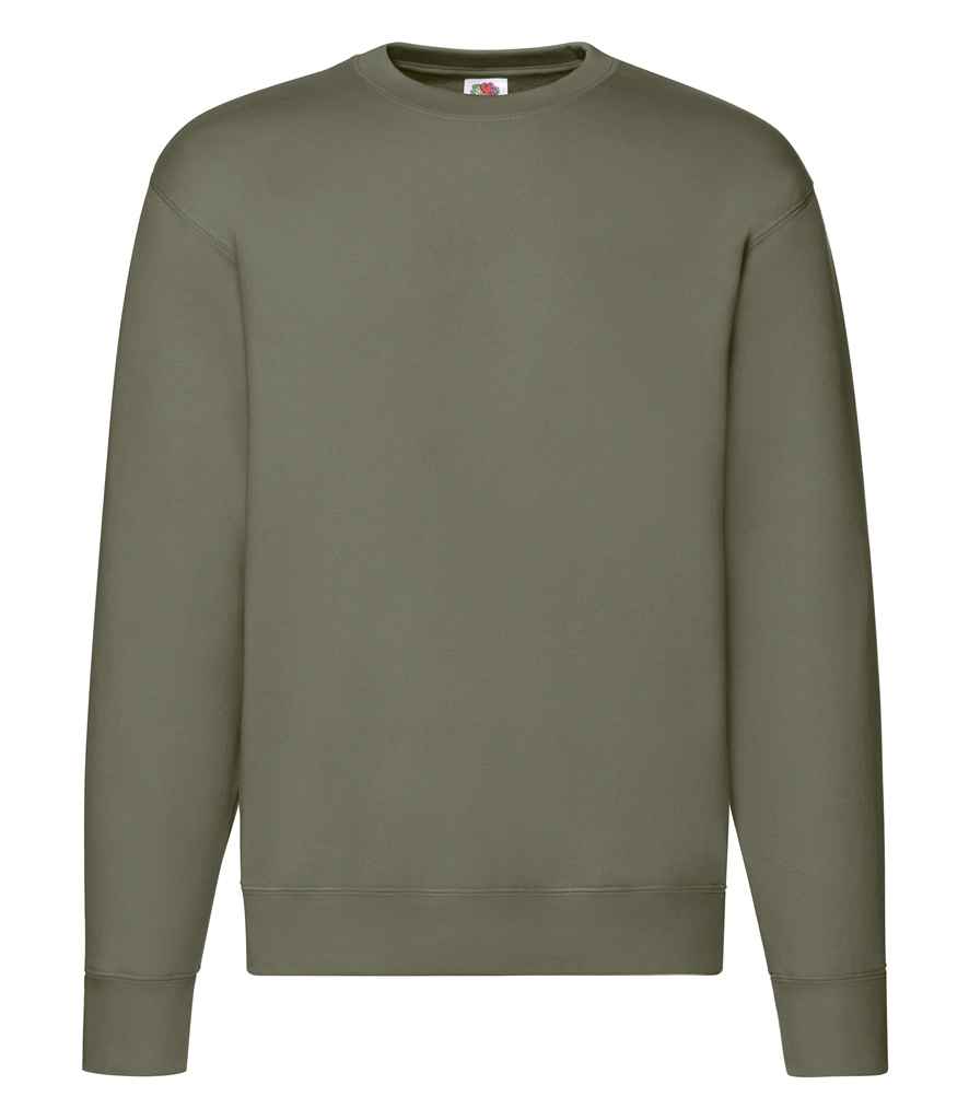 Fruit of the Loom Premium Drop Shoulder Sweatshirt in Classic, Royal, Navy, and Black Colors