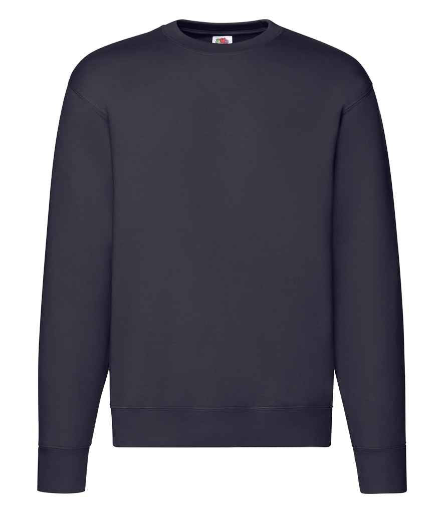 Fruit of the Loom Premium Drop Shoulder Sweatshirt in Classic, Royal, Navy, and Black Colors