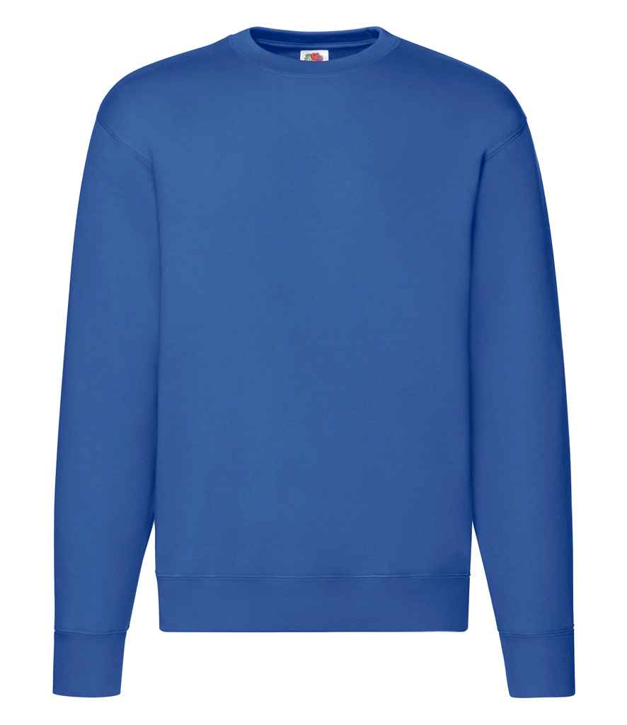 Fruit of the Loom Premium Drop Shoulder Sweatshirt in Classic, Royal, Navy, and Black Colors