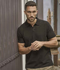 Tee Jays Luxury Stretch V Neck Polo Shirt | Black