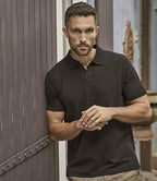 Tee Jays Luxury Stretch V Neck Polo Shirt | Black