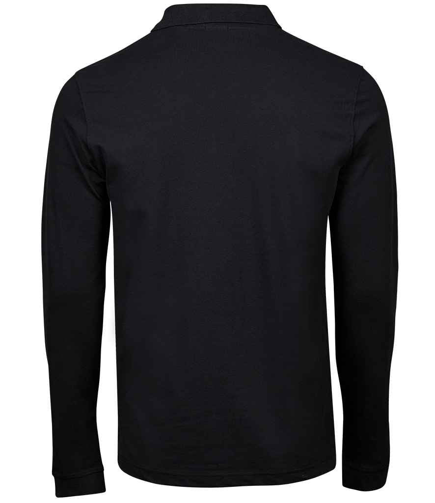 Tee Jays Luxury Stretch Long Sleeve Polo Shirt | Black