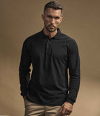 Tee Jays Luxury Stretch Long Sleeve Polo Shirt | Black