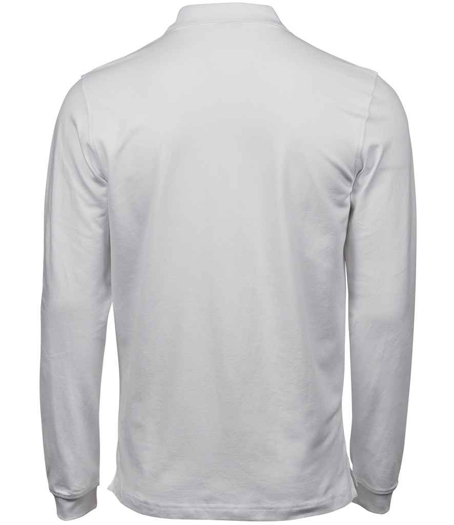 Tee Jays Luxury Stretch Long Sleeve Polo Shirt | White