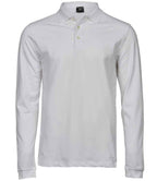 Tee Jays Luxury Stretch Long Sleeve Polo Shirt | White