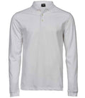 Tee Jays Luxury Stretch Long Sleeve Polo Shirt | White