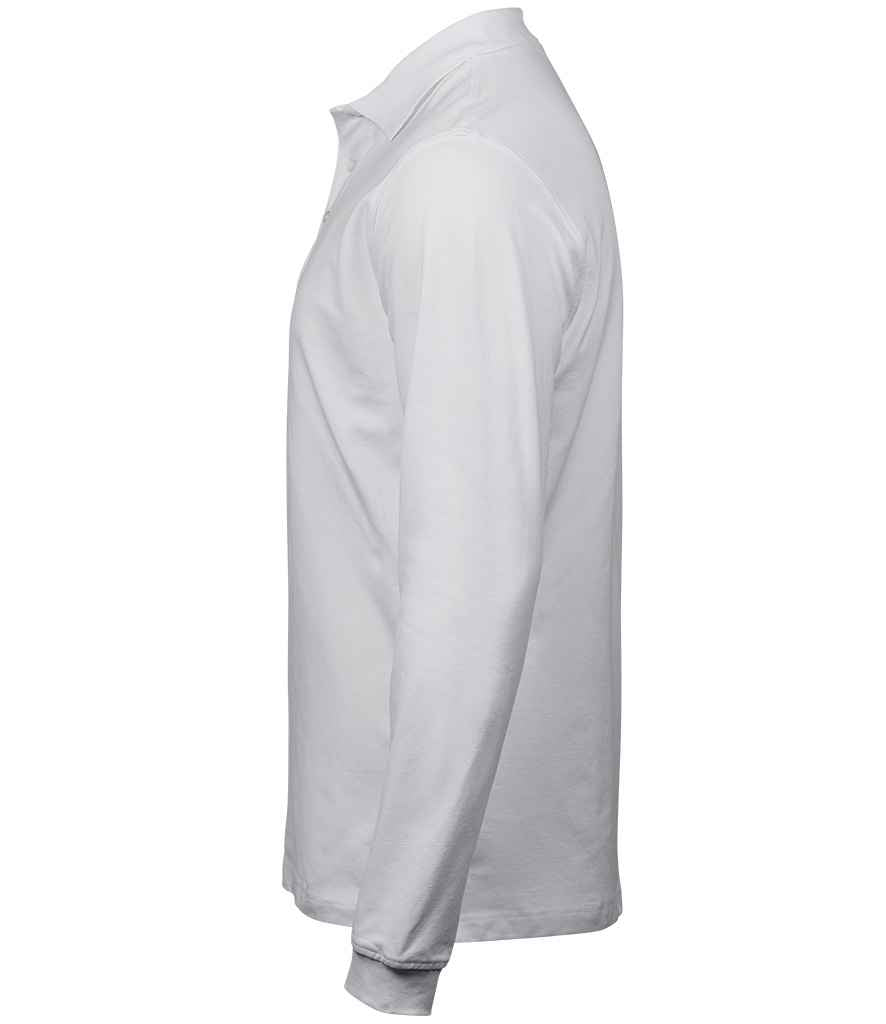 Tee Jays Luxury Stretch Long Sleeve Polo Shirt | White
