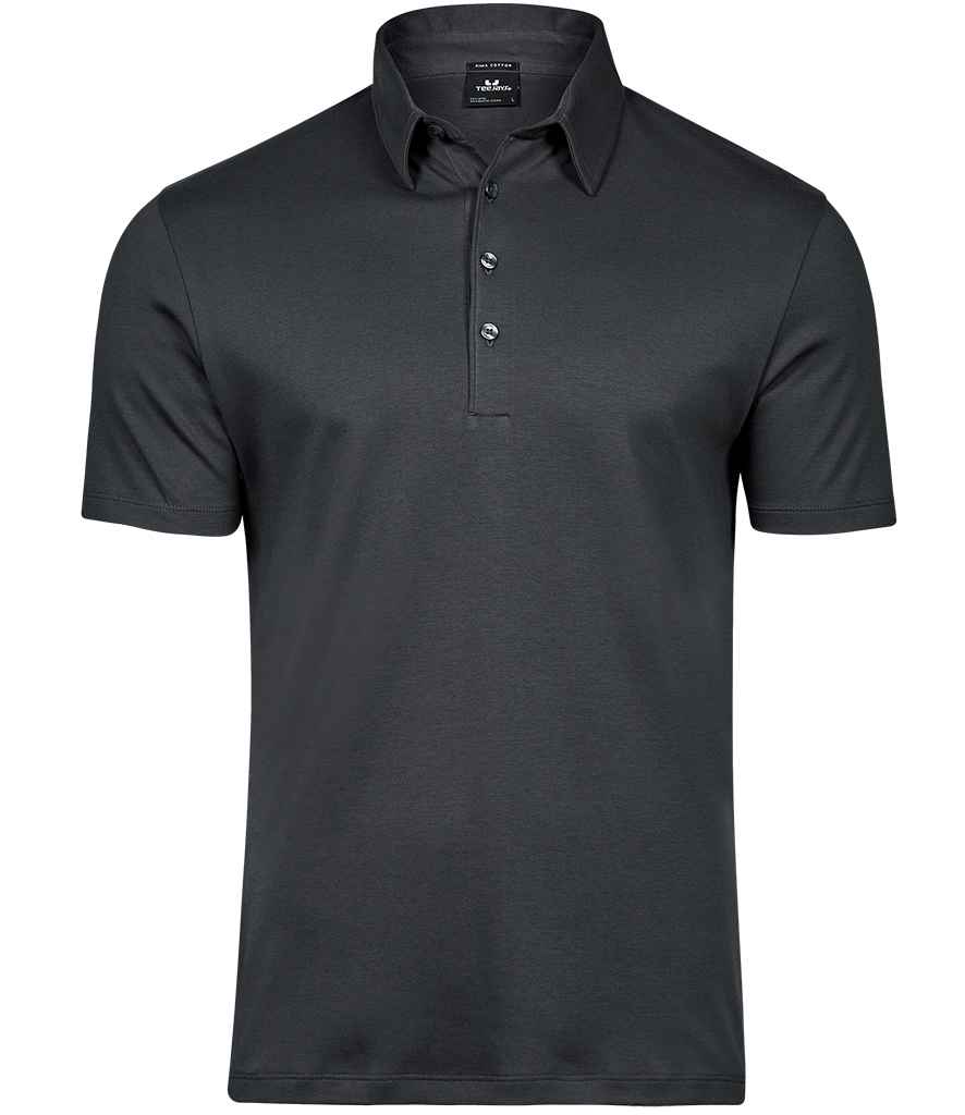 Tee Jays Pima Cotton Interlock Polo Shirt | Dark Grey