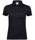 Tee Jays Ladies Pima Cotton Interlock Polo Shirt | Black