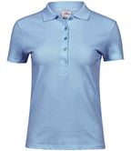 Tee Jays Ladies Luxury Stretch Polo Shirt | Light Blue