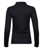 Tee Jays Ladies Luxury Stretch Long Sleeve Polo Shirt | Black