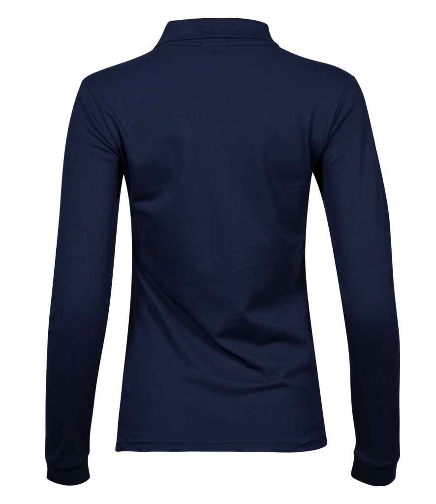 Tee Jays Ladies Luxury Stretch Long Sleeve Polo Shirt | Navy