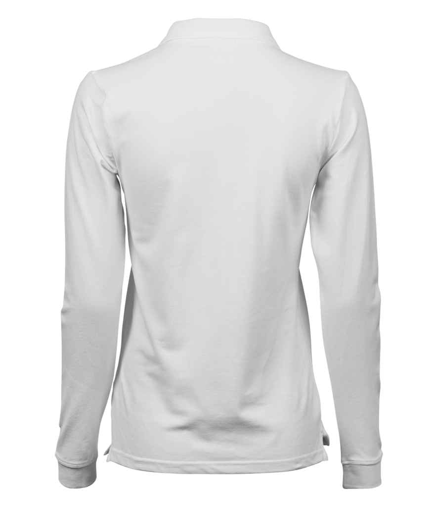 Tee Jays Ladies Luxury Stretch Long Sleeve Polo Shirt | White