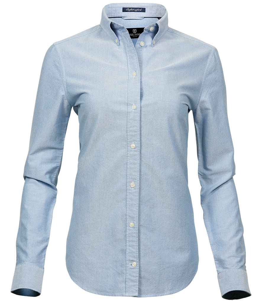 Tee Jays Ladies Perfect Long Sleeve Oxford Shirt | Light Blue