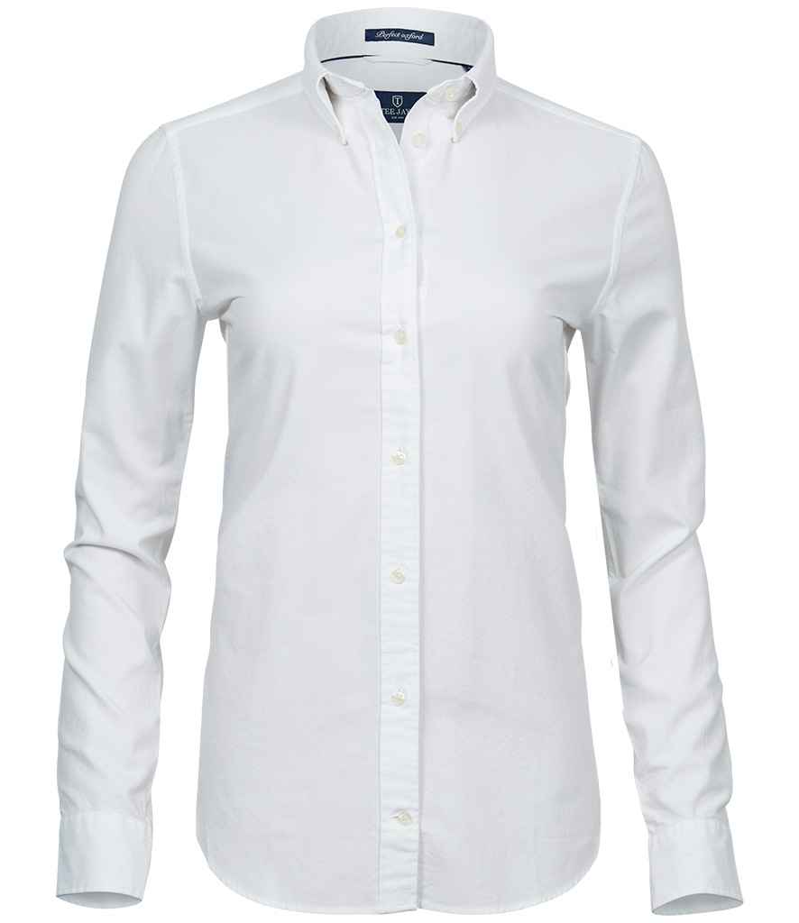 Tee Jays Ladies Perfect Long Sleeve Oxford Shirt | White