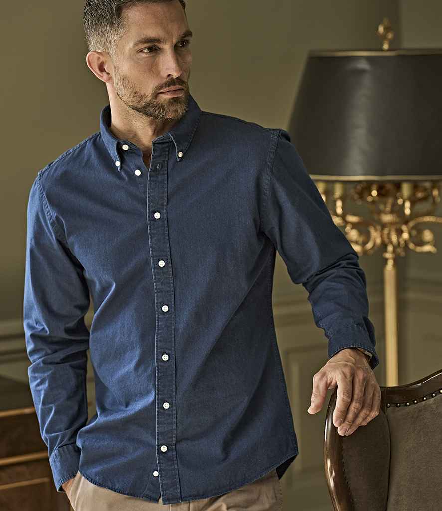 Tee Jays Long Sleeve Casual Twill Shirt | Indigo