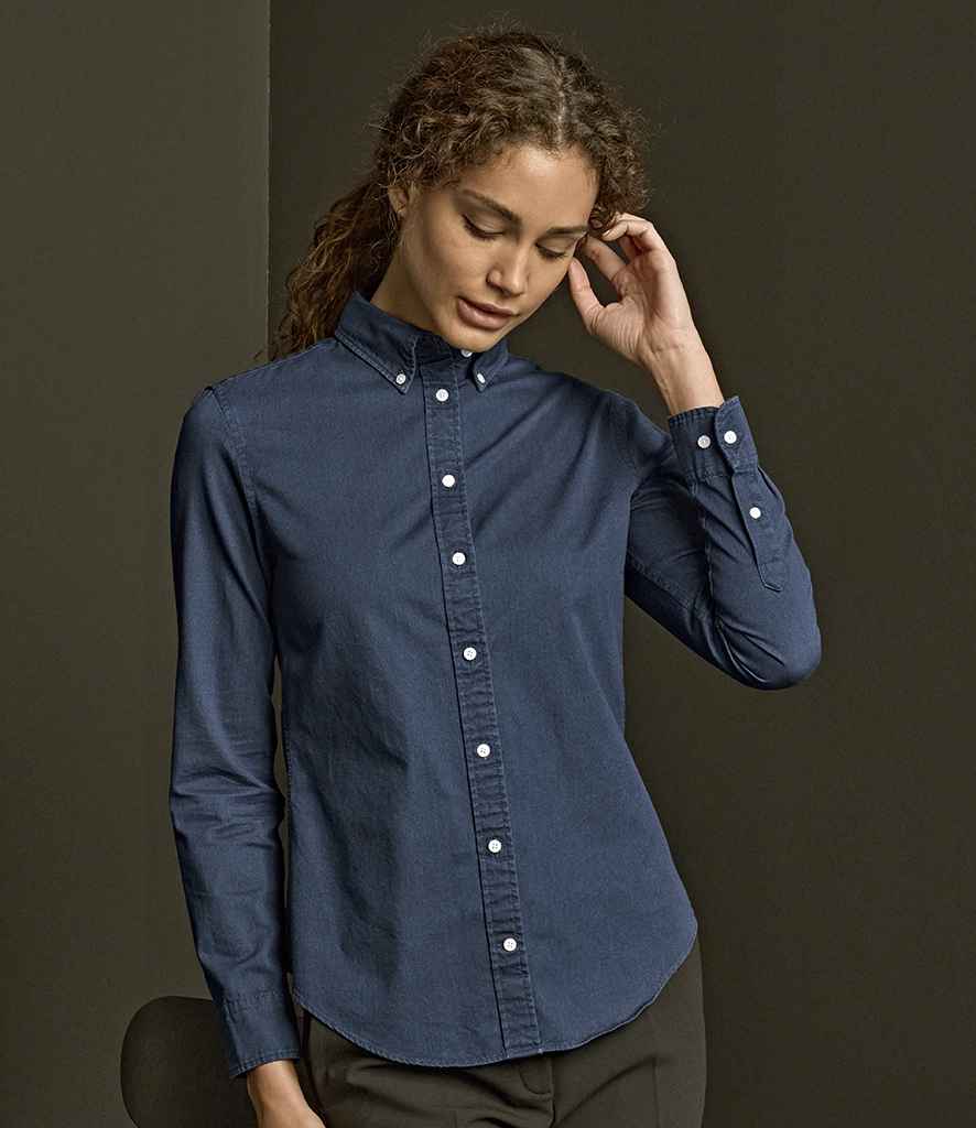 Tee Jays Ladies Long Sleeve Casual Twill Shirt | Indigo
