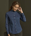 Tee Jays Ladies Long Sleeve Casual Twill Shirt | Indigo