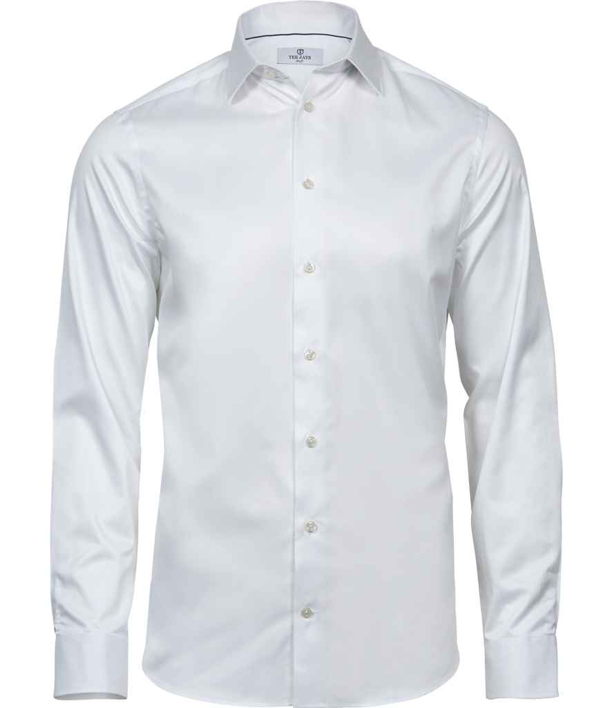 Tee Jays Luxury Slim Fit Long Sleeve Oxford Shirt | White