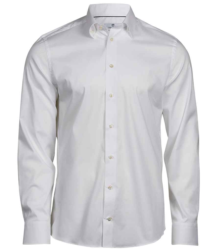 Tee Jays Luxury Stretch Long Sleeve Shirt | White