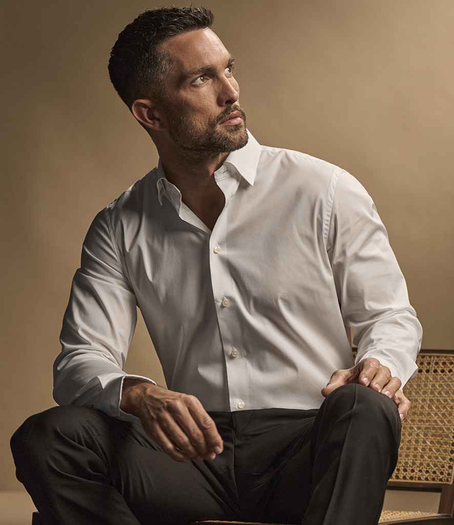 Tee Jays Luxury Stretch Long Sleeve Shirt | White