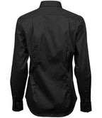 Tee Jays Ladies Stretch Luxury Long Sleeve Poplin Shirt | Black