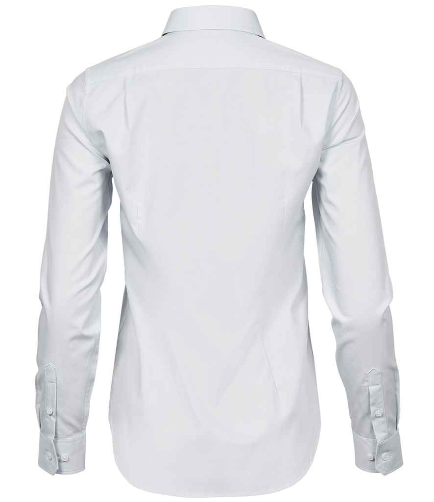 Tee Jays Ladies Stretch Luxury Long Sleeve Poplin Shirt | White