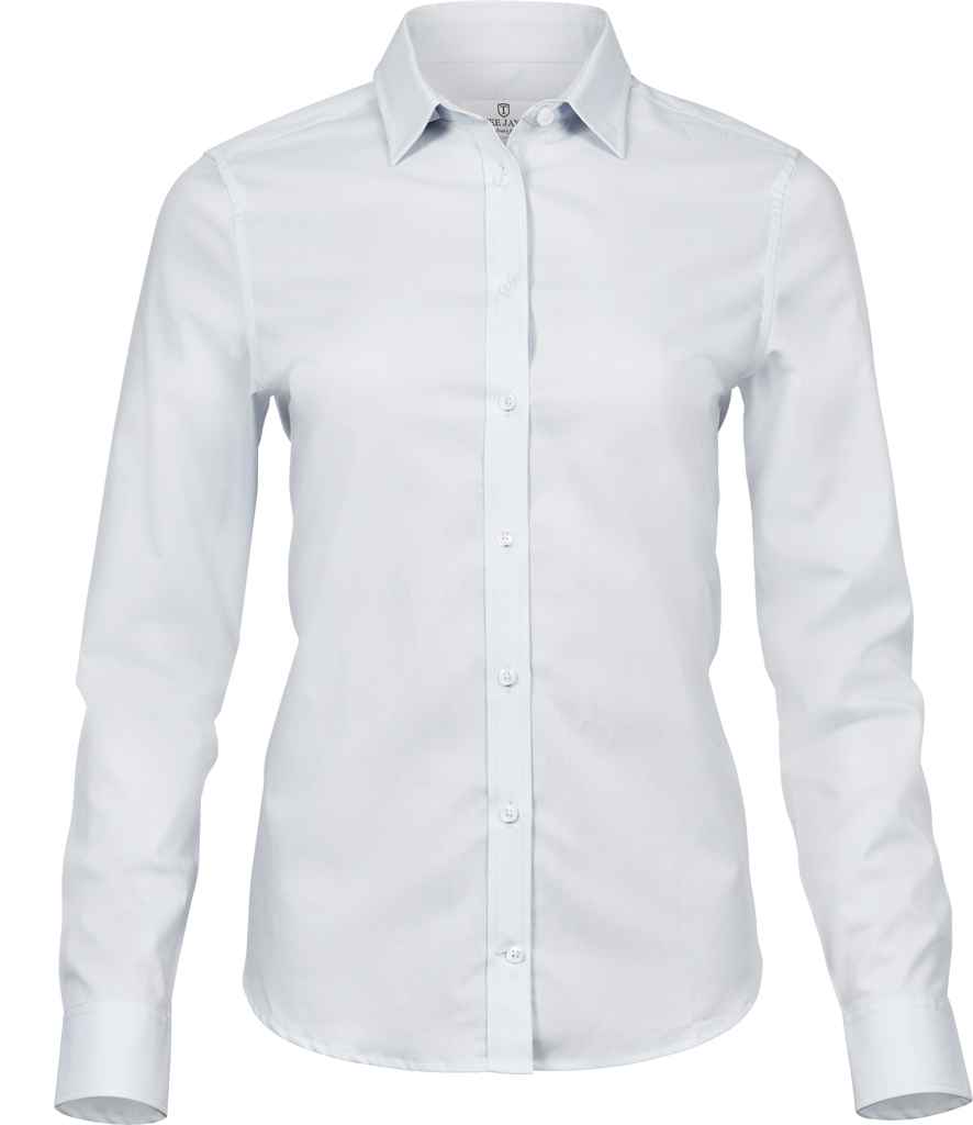 Tee Jays Ladies Stretch Luxury Long Sleeve Poplin Shirt | White