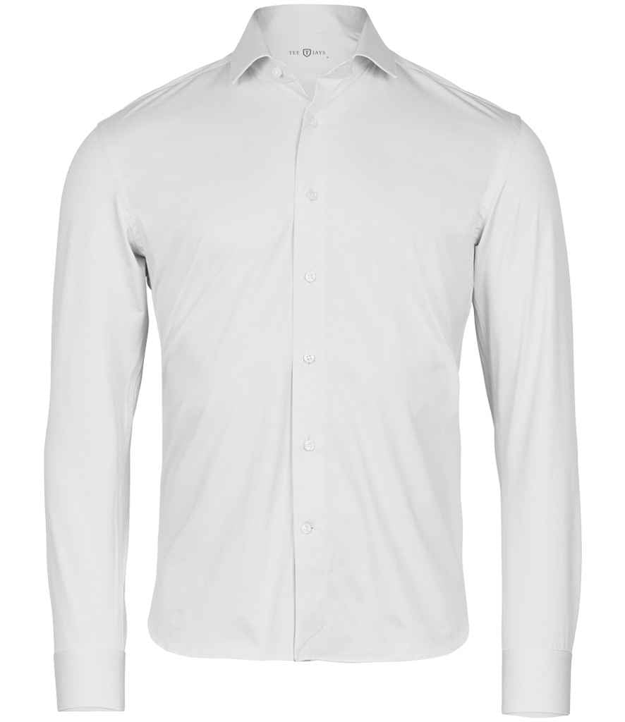 Tee Jays Active Stretch Long Sleeve Shirt | White
