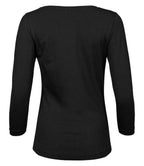 Tee Jays Ladies Stretch 3/4 Sleeve T-Shirt | Black