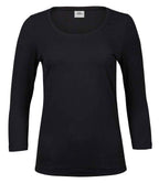Tee Jays Ladies Stretch 3/4 Sleeve T-Shirt | Black