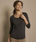 Tee Jays Ladies Stretch 3/4 Sleeve T-Shirt | Black