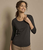 Tee Jays Ladies Stretch 3/4 Sleeve T-Shirt | Black